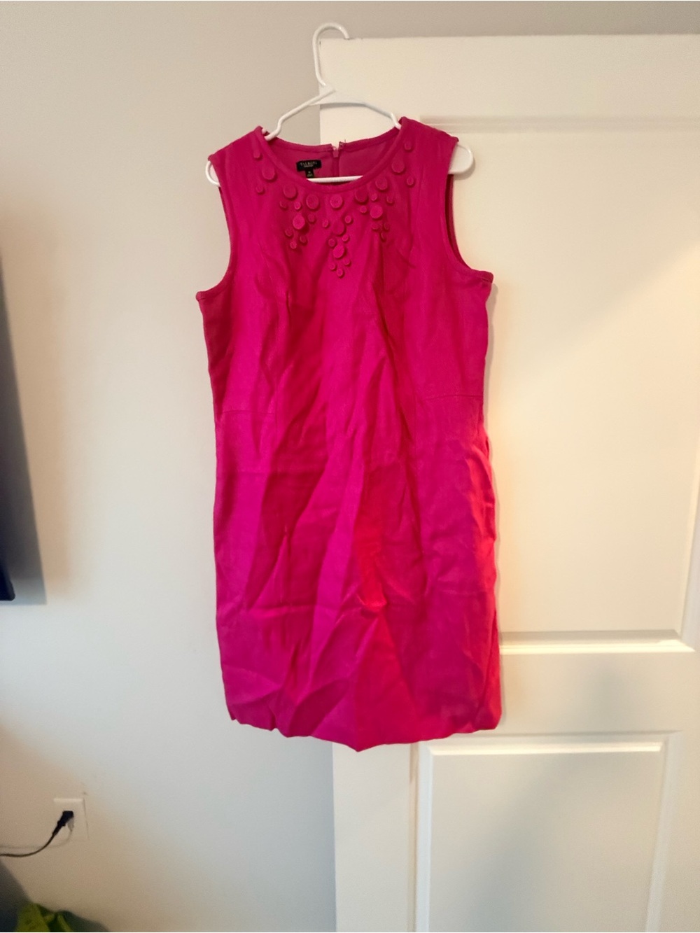 Talbots Fuchsia Sleeveless Embellished Shift Dress